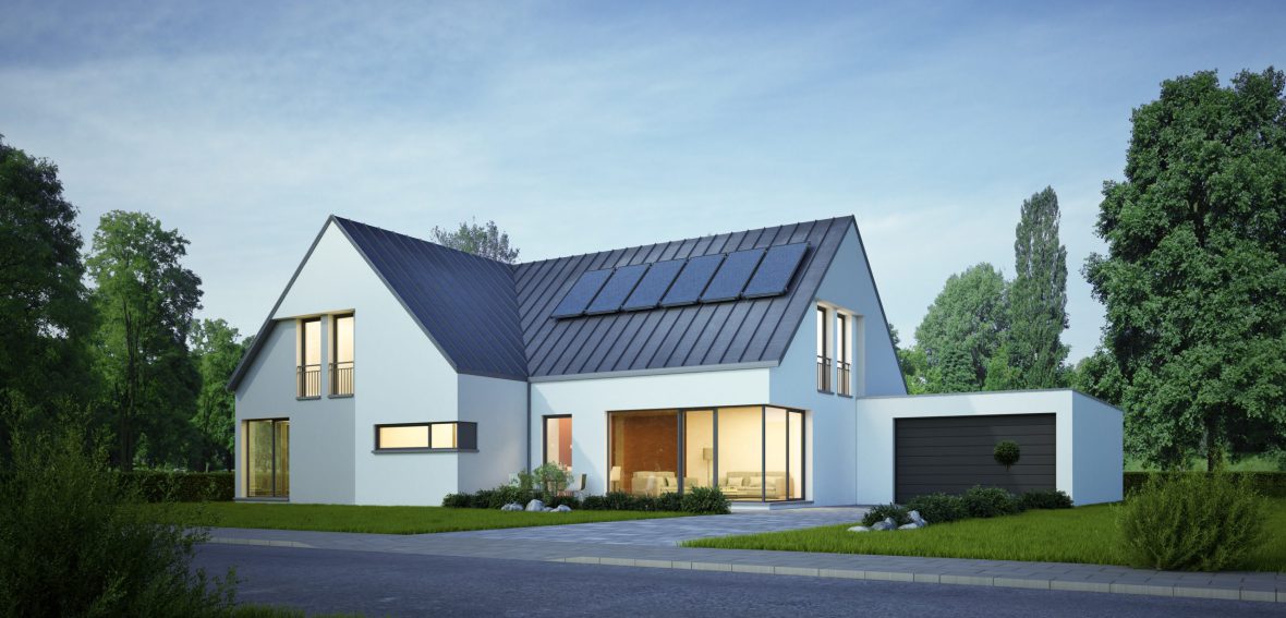 Winkelhaus Zinkdach Abend Winkelhaus Zinkdach Abend